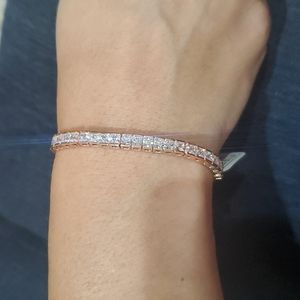 Rose Gold Sterling Silver pull string Tennis Bracelet